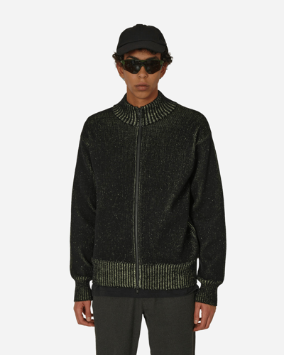 Shop Gr10k Aimless Compact Knit Full Zipped Sweater Herren In Black