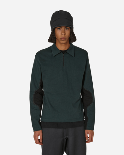 Shop Gr10k Half Zip Polo Sweater Forest In Green