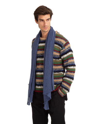 Pin1876 By Botto Giuseppe Cashmere Scarf In Blue