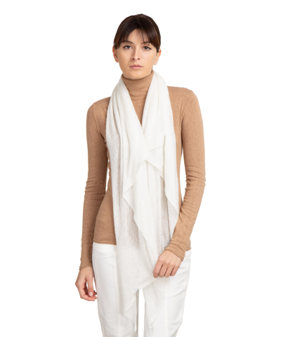Pin1876 By Botto Giuseppe Cashmere Scarf In White