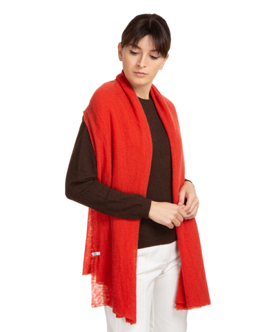 Shop Pin1876 By Botto Giuseppe Cashmere Scarf In Orange