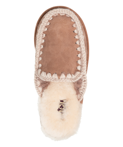 Mou Eskimo Suede And Shearling Slippers In Brown