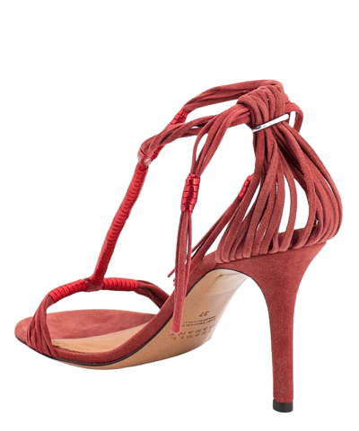 Shop Isabel Marant Anssi Heeled Sandals In Red