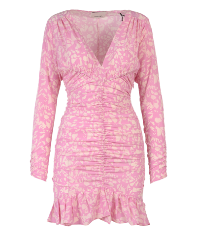 Shop Isabel Marant Lara Mini Dress In Pink