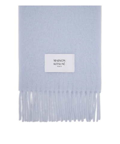 Shop Maison Kitsuné Wool Scarf In Blue
