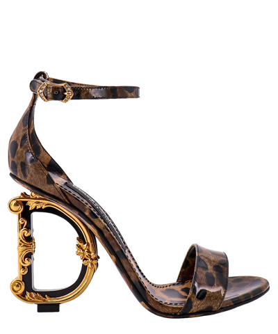 Shop Dolce & Gabbana Dg Barocco Heeled Sandals In Brown