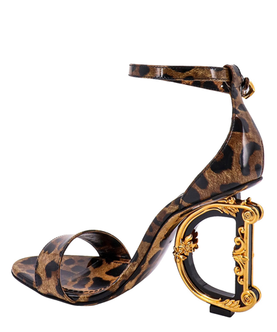 Shop Dolce & Gabbana Dg Barocco Heeled Sandals In Brown