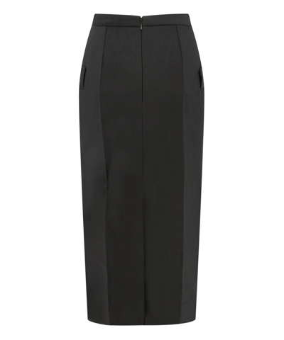 Shop Alexander Mcqueen Midi Skirt In Black
