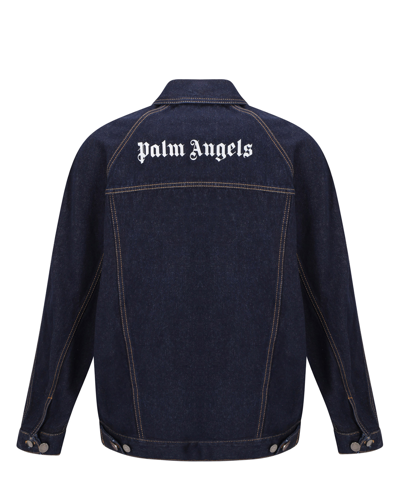 Shop Palm Angels Denim Jacket In Blue