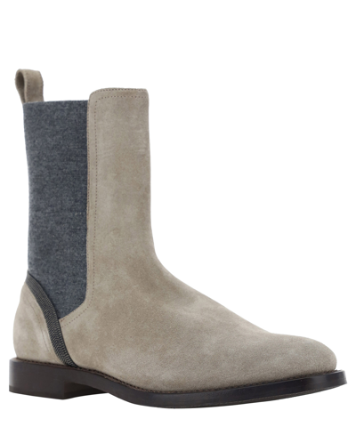 Shop Brunello Cucinelli Ankle Boots In Grey