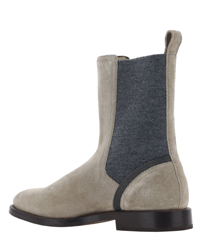Shop Brunello Cucinelli Ankle Boots In Grey