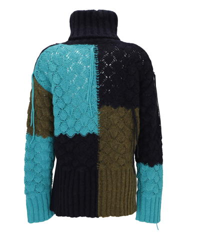 Alanui Patchwork Knit Sweater In Multicolor