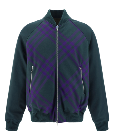 Shop Burberry Bomber Jacket In Green