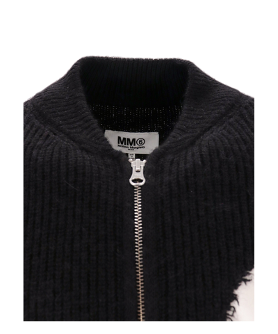 Shop Mm6 Maison Margiela Zip-up Sweatshirt In Black