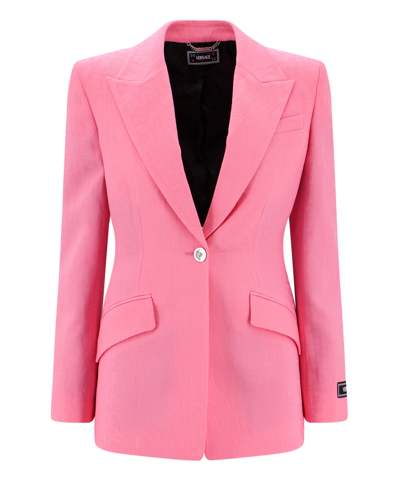 Shop Versace Blazer In Pink