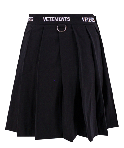 Shop Vetements Mini Skirt In Black