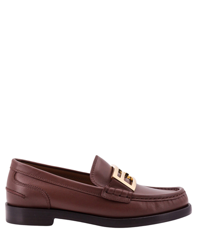 Shop Fendi Baguette Loafers In Brown