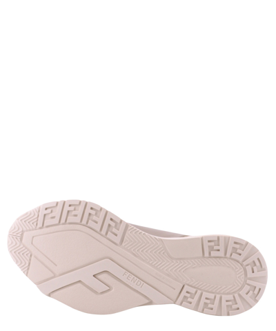 Fendi Beige Leather Sneakers With Ff Motif In Brown