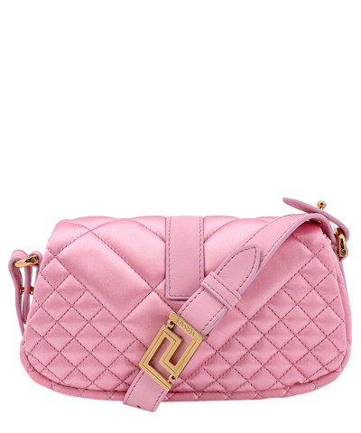 Shop Versace Greca Goddess Crossbody Bag In Pink