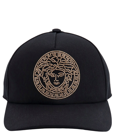 Shop Versace Hat In Black