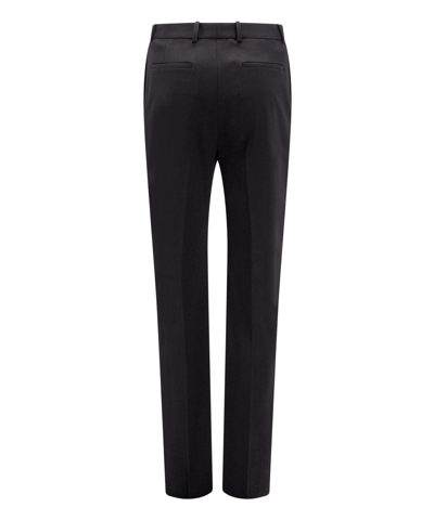 Saint Laurent Men Tuxedo Wool Trouser With Satin Side Band In Black