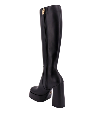Shop Versace Aevitas Heeled Boots In Black