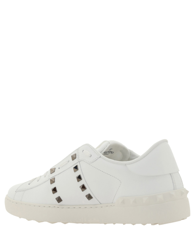 Shop Valentino Rockstud Sneakers In White