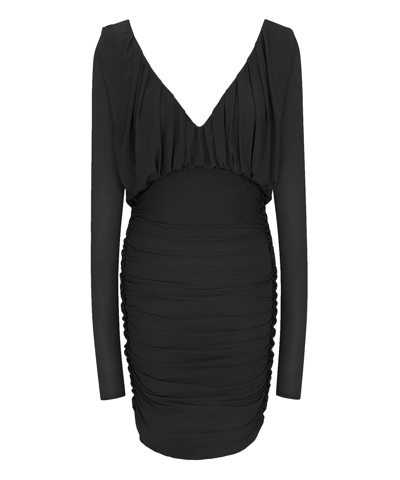 Shop Saint Laurent Midi Dress In Black