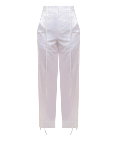 Shop Ann Demeulemeester Trousers In White