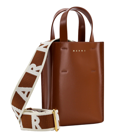 Shop Marni Museo Bucket Bag In Brown