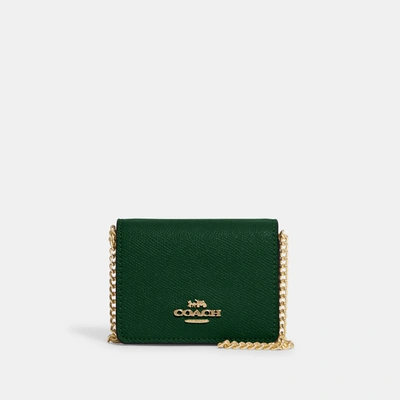 Shop Coach Outlet Mini Wallet On A Chain In Multi