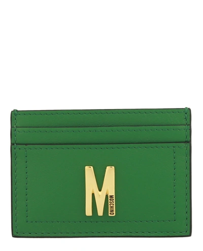 Shop Moschino M-logo Card Holder In Green