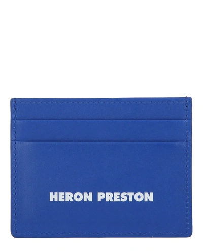 Shop Heron Preston Logo Tape Card Holder In Blue