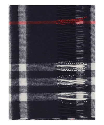 Shop Burberry Cashmere Scarf In Blue