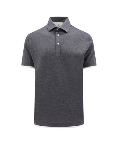 Shop Brunello Cucinelli Polo Shirt In Grey