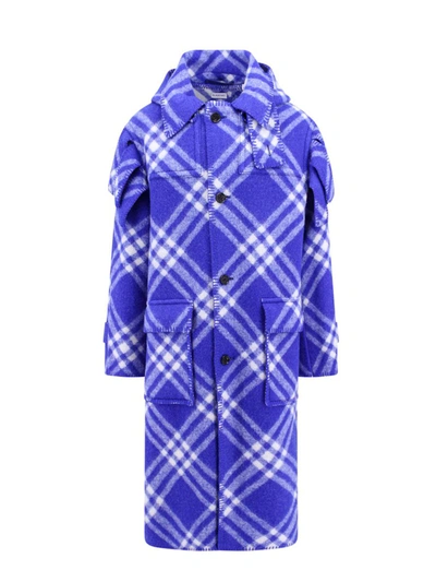 Shop Burberry Coat In Blue