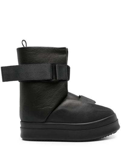 Shop Rick Owens Black Splint Sneaks Leather Boots