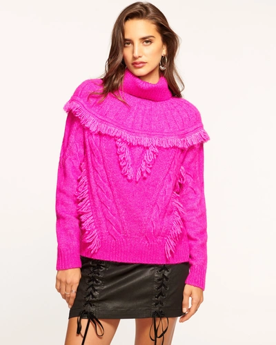 Shop Ramy Brook Mya Turtleneck Sweater In Electric Pink