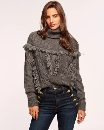 Shop Ramy Brook Mya Turtleneck Sweater In Slate Grey