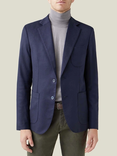 Shop Luca Faloni Navy Blue Cashmere Blazer In Dark Blue
