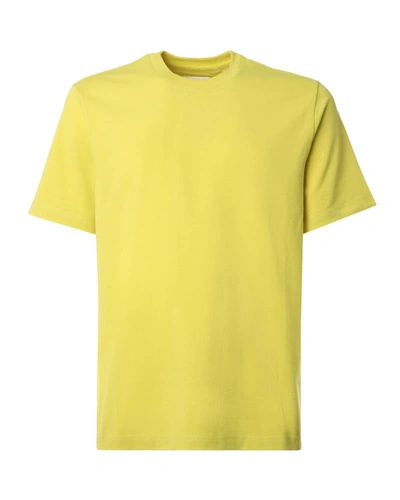 Shop Bottega Veneta Logo T-shirt In Cotton In Yellow Kiwi