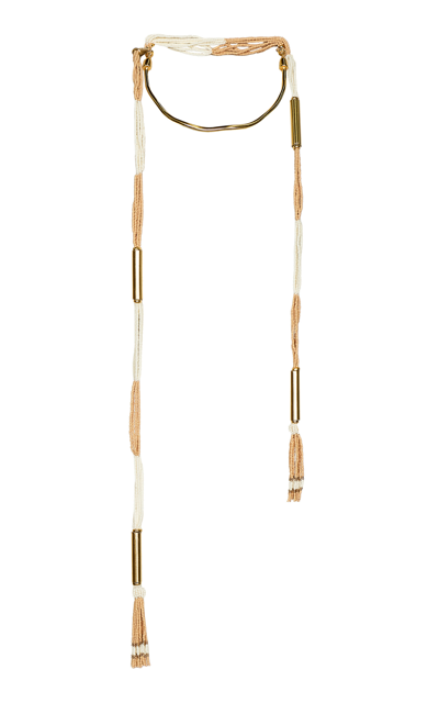 Shop Johanna Ortiz Love Stampede Beaded Tassel Necklace In Multi