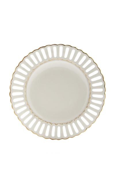 Shop Moda Domus Balconata Creamware Dessert Plate In Gold