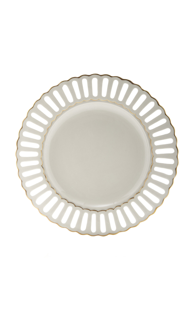 Shop Moda Domus Balconata Creamware Dinner Plate In Gold