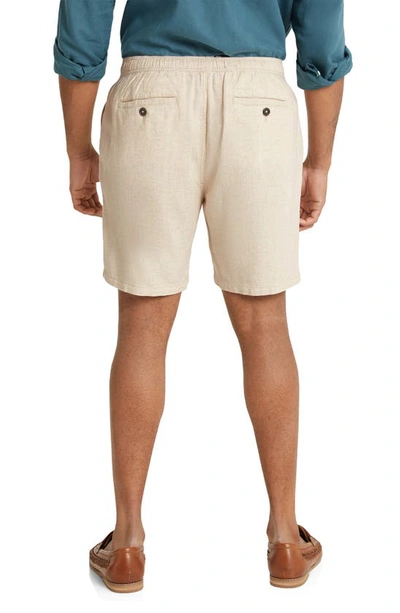 Shop Johnny Bigg Burleigh Flat Front Linen Blend Shorts In Sand