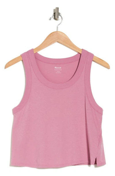 Shop Madewell Softfade Cotton Boxy Crop Tank In Shaded Pink