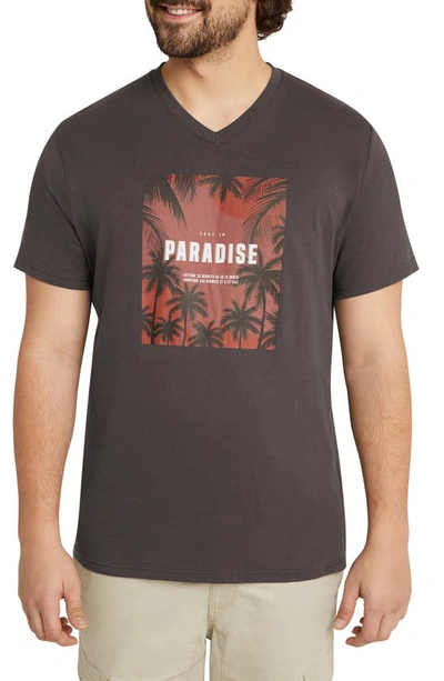 Shop Johnny Bigg Paradise V-neck Graphic T-shirt In Charcoal