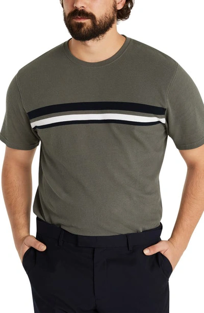 Shop Johnny Bigg Stefan Smart Stripe Piqué T-shirt In Khaki