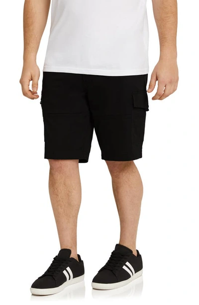 Shop Johnny Bigg Fraser Elastic Waist Cargo Shorts In Black