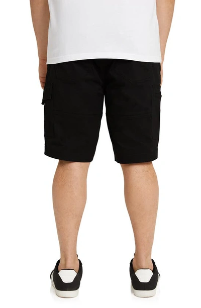 Shop Johnny Bigg Fraser Elastic Waist Cargo Shorts In Black